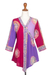 Rayon tunic, 'Color Symphony in Purple' - Red and Purple Hand Batik Textured Rayon Flowing Tunic (image 2a) thumbail
