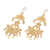 Vergoldete Kronleuchter-Ohrringe aus Sterlingsilber - Kronenleuchter-Ohrringe aus 18 Karat vergoldetem Sterlingsilber