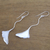 Sterling silver dangle earrings, 'Ginko Leaves' - Ginko Leaf Sterling Silver Dangle Earrings from Bali (image 2b) thumbail