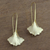 Gold plated sterling silver drop earrings, 'Golden Ginko Leaf' - Gold Plated Sterling Silver Ginko Leaf Drop Earrings