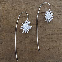 Sterling silver drop earrings, 'Coral Glisten'