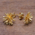 Gold plated sterling silver stud earrings, 'Golden Coral' - Modern 18k Gold Plated Sterling Silver Stud Earrings (image 2b) thumbail