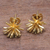 Gold plated sterling silver stud earrings, 'Golden Coral' - Modern 18k Gold Plated Sterling Silver Stud Earrings (image 2c) thumbail