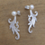 Cultured pearl drop earrings, 'Glistening Tendrils' - Tendril Motif Cultured Pearl Drop Earrings from Bali