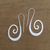 Sterling silver drop earrings, 'Goddess Song' - Brushed-Satin Sterling Silver Drop Earrings from Bali