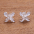 Sterling silver stud earrings, 'Glorious Simplicity' - Floral Sterling Silver Stud Earrings from Bali