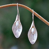 Cultured pearl drop earrings, Concealed Beauty