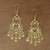 Gold plated sterling silver chandelier earrings, 'Real Beauty' - Artisan Crafted Gold Plated Sterling Silver Earrings thumbail