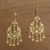 Gold plated sterling silver chandelier earrings, 'Simply Glamorous' - Handmade Gold Plated Sterling Silver Chandelier Earrings thumbail