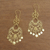 Gold plated sterling silver chandelier earrings, 'Bali Glamour' - Sterling Silver Chandelier Earrings Plated in 18k Gold thumbail