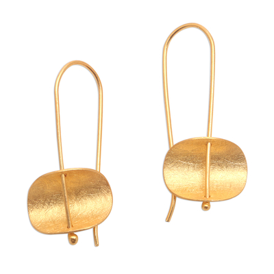 Modern 18k Gold Plated Sterling Silver Drop Earrings - Urban Minimalism ...