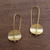 Gold plated sterling silver drop earrings, 'Urban Minimalism' - Modern 18k Gold Plated Sterling Silver Drop Earrings (image 2b) thumbail