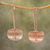 Rose gold plated sterling silver drop earrings, 'Urban Minimalism' - Modern Rose Gold Plated Sterling Silver Drop Earrings thumbail