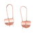 Rose gold plated sterling silver drop earrings, 'Urban Minimalism' - Modern Rose Gold Plated Sterling Silver Drop Earrings (image 2a) thumbail