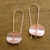 Rose gold plated sterling silver drop earrings, 'Urban Minimalism' - Modern Rose Gold Plated Sterling Silver Drop Earrings (image 2b) thumbail