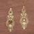Pendientes colgantes de plata de primera ley recubierta de oro - Pendientes colgantes de plata de ley chapados en oro de 18 k de Bali