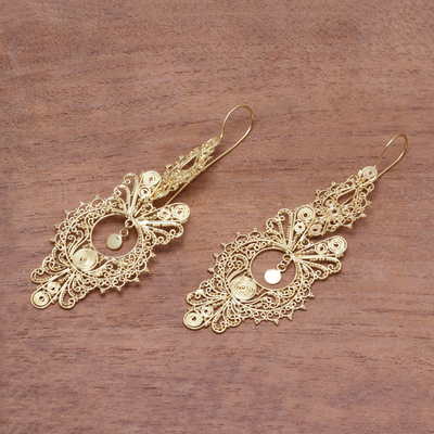 Ohrhänger aus vergoldetem Sterlingsilber - Ohrhänger aus 18 Karat vergoldetem Sterlingsilber aus Bali