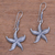 Sterling silver dangle earrings, 'Sanur Starfish' - Sterling Silver Starfish Dangle Earrings from Bali (image 2) thumbail