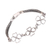Sterling silver link bracelet, 'Clover Trio' - Four-Leaf Clover Sterling Silver Link Bracelet from Bali (image 2b) thumbail