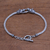 Men's sterling silver pendant bracelet, 'Spiritual Tiger' - Tiger-Themed Sterling Silver Pendant Bracelet from Bali (image 2b) thumbail