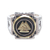 Men's sterling silver signet ring, 'Bold Valknut in Brass' - Men's Brass Accented Sterling Silver Odin's Knot Ring
