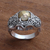 Men's sterling silver ring, 'Elephant Temple in Brass' - Men's Brass Accented Sterling Silver Elephant Ring from Bali (image 2) thumbail