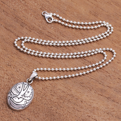 Sterling silver pendant necklace, Peace Bearer