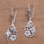 Sterling silver dangle earrings, 'Garden Teardrops' - Floral Teardrop Sterling Silver Dangle Earrings from Bali (image 2) thumbail