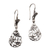 Sterling silver dangle earrings, 'Garden Teardrops' - Floral Teardrop Sterling Silver Dangle Earrings from Bali thumbail
