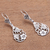 Sterling silver dangle earrings, 'Garden Teardrops' - Floral Teardrop Sterling Silver Dangle Earrings from Bali (image 2b) thumbail