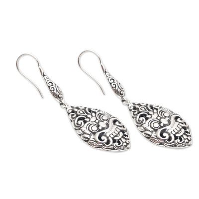 Sterling silver dangle earrings, 'Great Bhoma' - Sterling Silver Bhoma Dangle Earrings from Bali