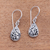 Sterling silver dangle earrings, 'Drops of Tradition' - Patterned Drop-Shaped Sterling Silver Dangle Earrings