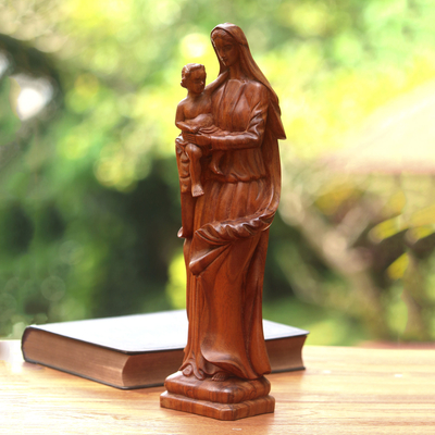 Holzskulptur - Holzskulptur Maria und Jesus aus Indonesien
