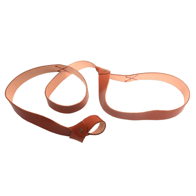 Leather yoga mat strap, 'Bali Exercise in Burnt Sienna' - Handmade Leather Yoga Mat Strap in Burnt Sienna from Bali