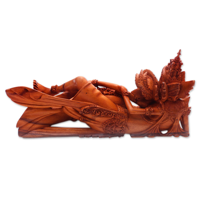 Escultura de madera - Escultura de Rama y Sita tallada a mano de Bali