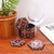 Batik wood coasters, 'Hexagon Batik' (set of 6) - Truntum Motif Batik Wood Coasters from Java (Set of 6) (image 2b) thumbail