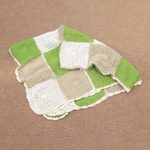 Crocheted cotton throw, 'Square Petals' - Square Pattern Crocheted Cotton Throw Blanket