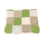 Crocheted cotton throw, 'Square Petals' - Square Pattern Crocheted Cotton Throw Blanket