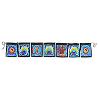 Featured review for Batik rayon wall hanging, Lotus Yin-Yang