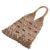 Natural fiber and wood handbag, 'Beach Beads' - Natural Fiber and Wood Bead Handbag from Bali