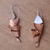 Sterling silver and copper dangle earrings, 'Gleaming Ribbon Spiral' - Sterling Silver and Copper Spiral Dangle Earrings from Bali