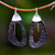 Sterling silver and copper dangle earrings, 'Dark Lakes' - Abstract Sterling Silver and Dark Copper Dangle Earrings