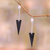 Sterling silver and copper dangle earrings, 'Dark Triangles' - Triangular Sterling Silver and Dark Copper Dangle Earrings thumbail