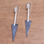 Sterling silver and copper dangle earrings, 'Dark Triangles' - Triangular Sterling Silver and Dark Copper Dangle Earrings (image 2b) thumbail