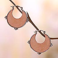 Rose gold plated copper and sterling silver hoop earrings, Caretaker of Beauty