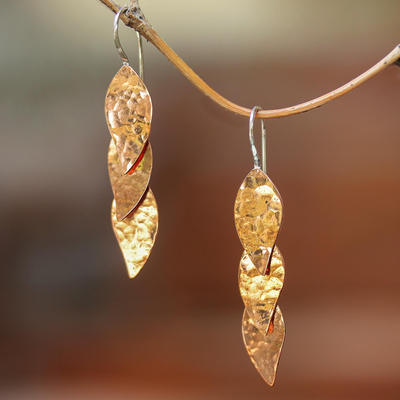 Ohrhänger aus Kupfer - Moderne Kupfer-Ohrhänger, handgefertigt in Bali