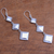 Sterling silver dangle earrings, 'Diamond Gleam' - Diamond Motif Sterling Silver Dangle Earrings from Bali (image 2b) thumbail