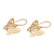 Pendientes colgantes de plata de primera ley recubierta de oro - Pendientes colgantes mariposa de plata de primera ley recubierta de oro de 18k