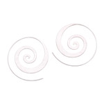 Sterling silver half-hoop earrings, 'Spiral Loop' - Spiral-Shaped Sterling Silver Half-Hoop Earrings from Bali