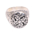 Sterling silver signet ring, 'Traditional Garden' - Circular Floral Sterling Silver Signet Ring from Bali thumbail